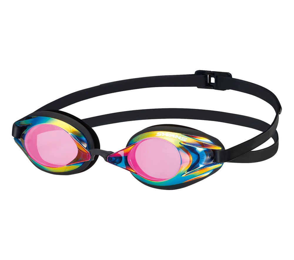 SWANS Prescription Navy Shadow SR2 swim goggles with black frame